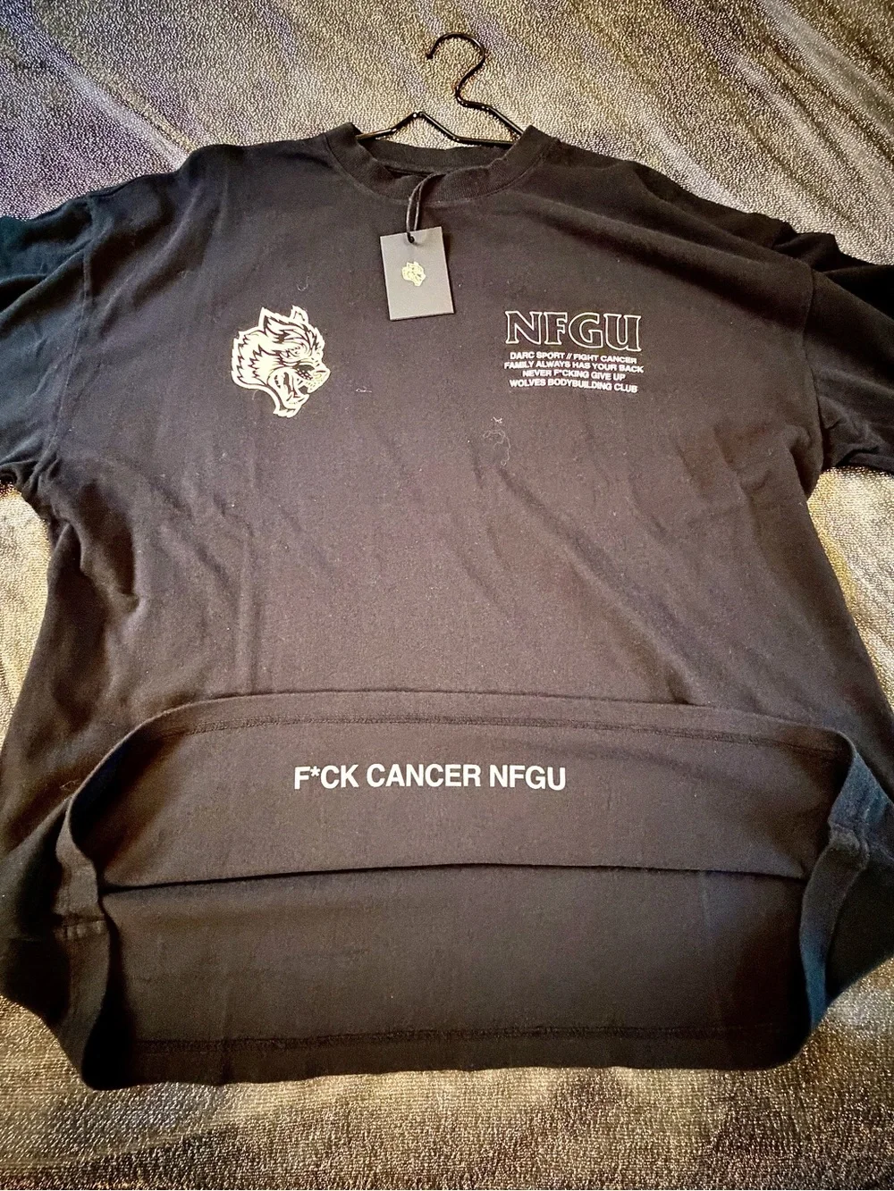 Darc Sport Black Graphic Crewneck T-Shirt - Men's / Hidden F*CK Cancer logo - Picture 5 of 6